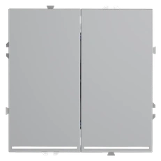 Изображение Выключатель встраиваемый VOLTUM S70 двухклавишный с подсветкой 10А (серый)