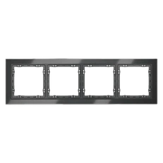 Изображение Рамка стеклянная VOLTUM S70 на 4 поста (графит, стекло)