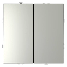 Изображение Проходной переключатель встраиваемый VOLTUM S70 двухклавишный 10А (сталь)